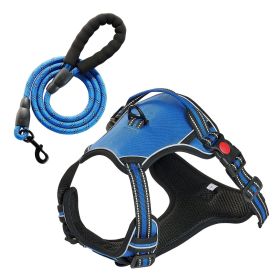 VEVOR Dog Harness for Large Dogs, No Pull Adjustable Dog Vest Pet Harness, with 5ft Leash, Handle, Metal Rings, Buckles